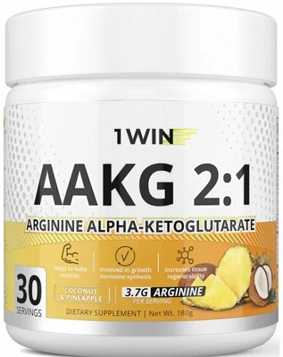 1WIN AAKG 2:1 Аргинин Альфа-кетоглутарат Ананас-Кокос 180г  &