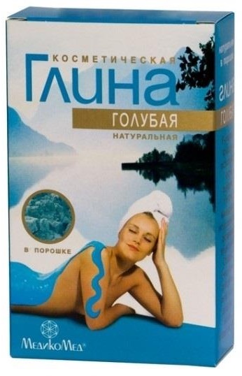 Глина голубая натуральная косметическая 100 гр МЕДИКОМЕД