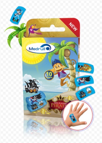 Лейкопластырь Бактерицидный MEDRULL Kids 10 шт Pirates