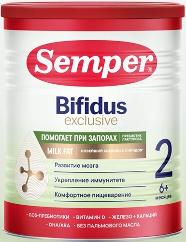 Semper Смесь молочная Бифидус Эксклюзив 2 400г