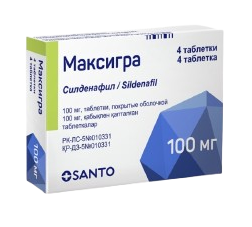 Максигра табл. 100 мг №4 ( силденафил ) (Упаковка)