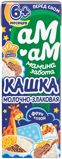 Ам-Ам Кашка готовая молочная 3 Злака с фруктозой 200мл т/пак