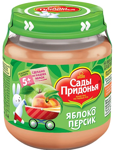 Сады Придонья Пюре Яблоко-персик 120г с 5 мес. стекло