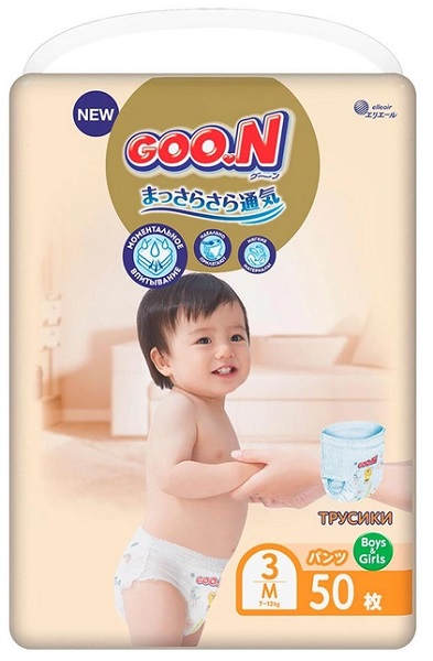 Трусики-подгузники для детей Goo.N Premium Soft №3 (7-12кг) 50шт