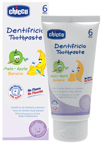 Зубная паста CHICCO детская 6м+ 50 мл Яблоко и Банан
