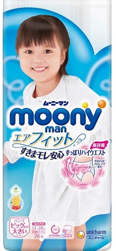 Трусики-подгузники для девочек MOONY XXL26 (13-28 кг) 26шт