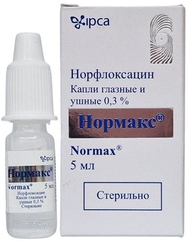 Нормакс капли глазные 5 мл ( норфлоксацин )