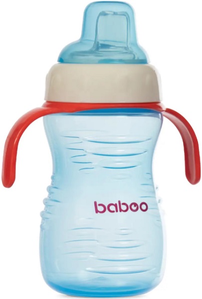 Поильник 6м+ BABOO с силиконовым носиком 260 мл голубой