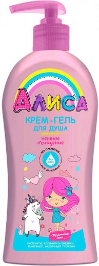 АЛИСА Детский Крем-гель для душа Бережное очищение розовое 350 мл