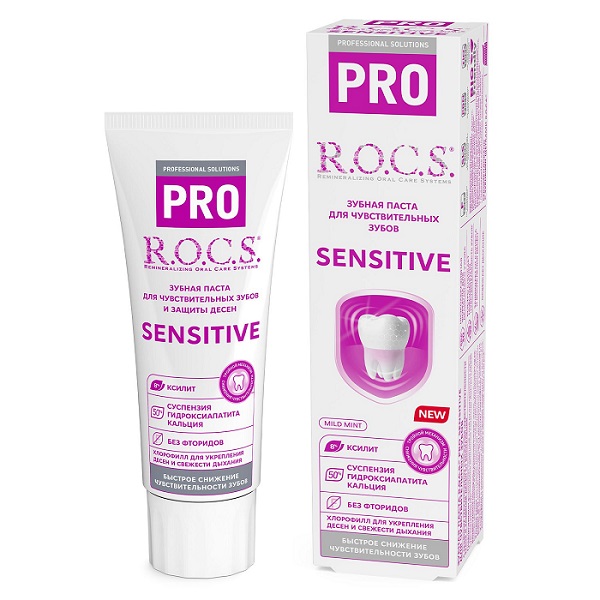 Зубная паста ROCS PRO Sensitive для чувствительных зубов 74гр РОКС