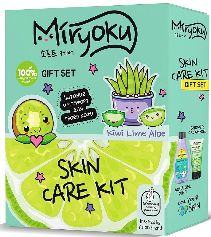 Набор MIRYOKU Skin Care Kit крем-гель для душа и гель для лица и тела 