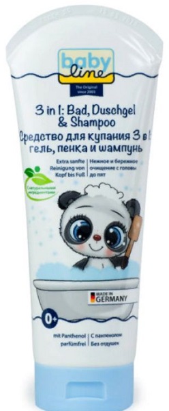 BABY LINE Средство для купания 3в1 пена гель шампунь 200мл