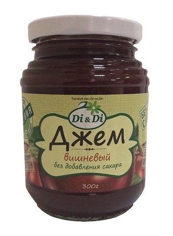 Di&Di Джем Вишневый 300г на стевии