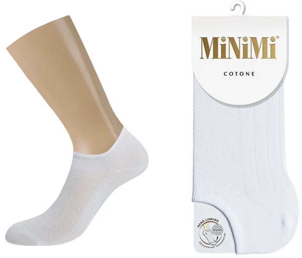 Носки женские MINIMI Cotone 1101 укороченные Bianco 35/38