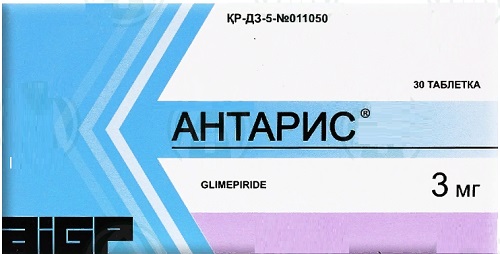 Антарис табл. 1 мг №30 ( глимепирид ) (Упаковка)