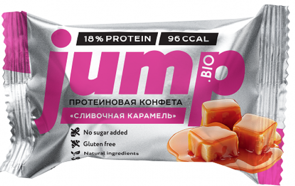 Конфета протеиновая Jumpbio с орех.нач. Сливочная карамель 30г