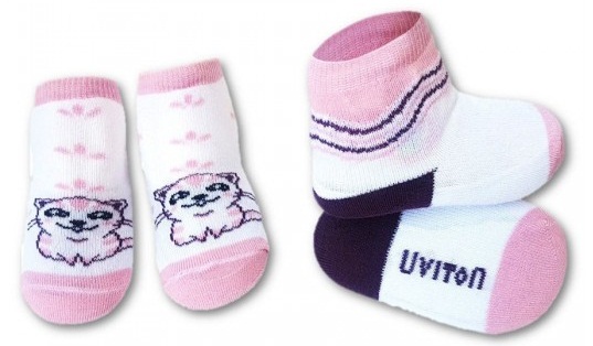 Носки детские UVITON 0-6 мес ( 2 пары ) Кошка арт.0188