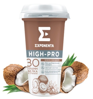 Напиток кисломолочный Exponenta High-Pro Кокос-миндаль 250 г