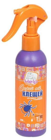 HELP Спрей от клещей инсектицидный 200мл/12