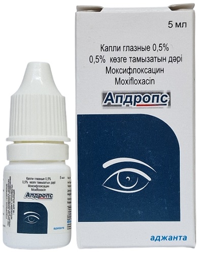 Апдропс капли глазные 0,5% 5 мл ( моксифлоксацин )
