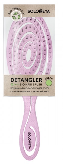 Био-расческа подвижная для волос светло-розовая SOLOMEYA Detangling Bio Hair Brush Light Pink