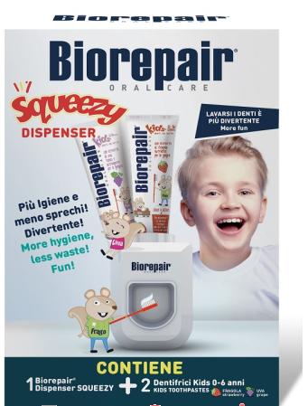 Набор детский Зубная паста BIOREPAIR Squeeze 2шт Земляника и Виноград