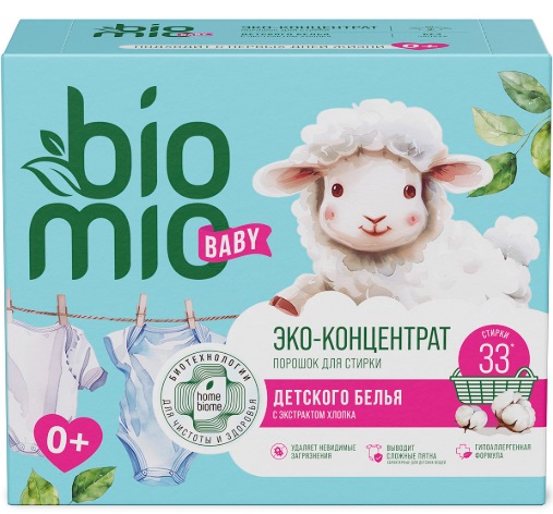 Bio Mio Экологиченый стиральный порошок с экстрактом Хлопка для детского белья 1000 гр