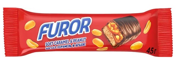 Furor Батончик шоколадный Soft caramel & Peanut 45г
