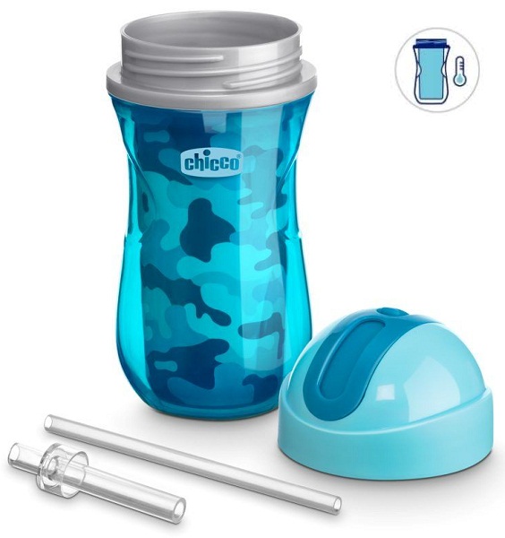 Поильник 14м+ CHICCO Sport Cup Azzurra 266 мл в ассортименте Синий / Бирюзовый