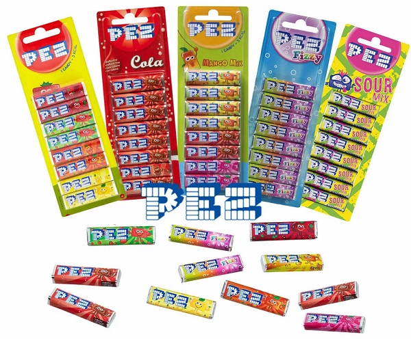 PEZ конфеты в блистере Фруктовый микс 1шт