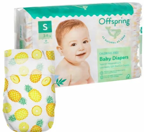 Offspring подгузники для детей Ананасы S (3-6кг) 48 шт