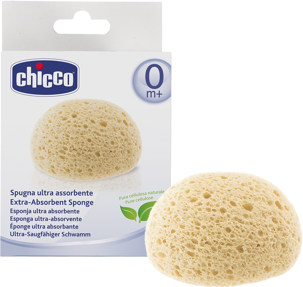 Губка для купания малыша CHICCO Губка из целлюлозы 0м+