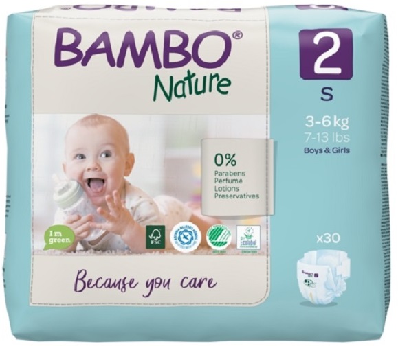 Подгузники для детей BAMBO Nature S2 (3-6 кг) 30шт