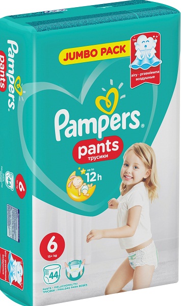 Трусики-подгузники для детей PAMPERS Pants №6 ( 15кг+ ) 44 шт