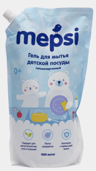 MEPSI Гель для мытья детской посуды и игрушек 1000 мл дойпак