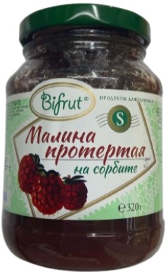 Bifrut Протертая Малина на сорбите 300г Бифрут