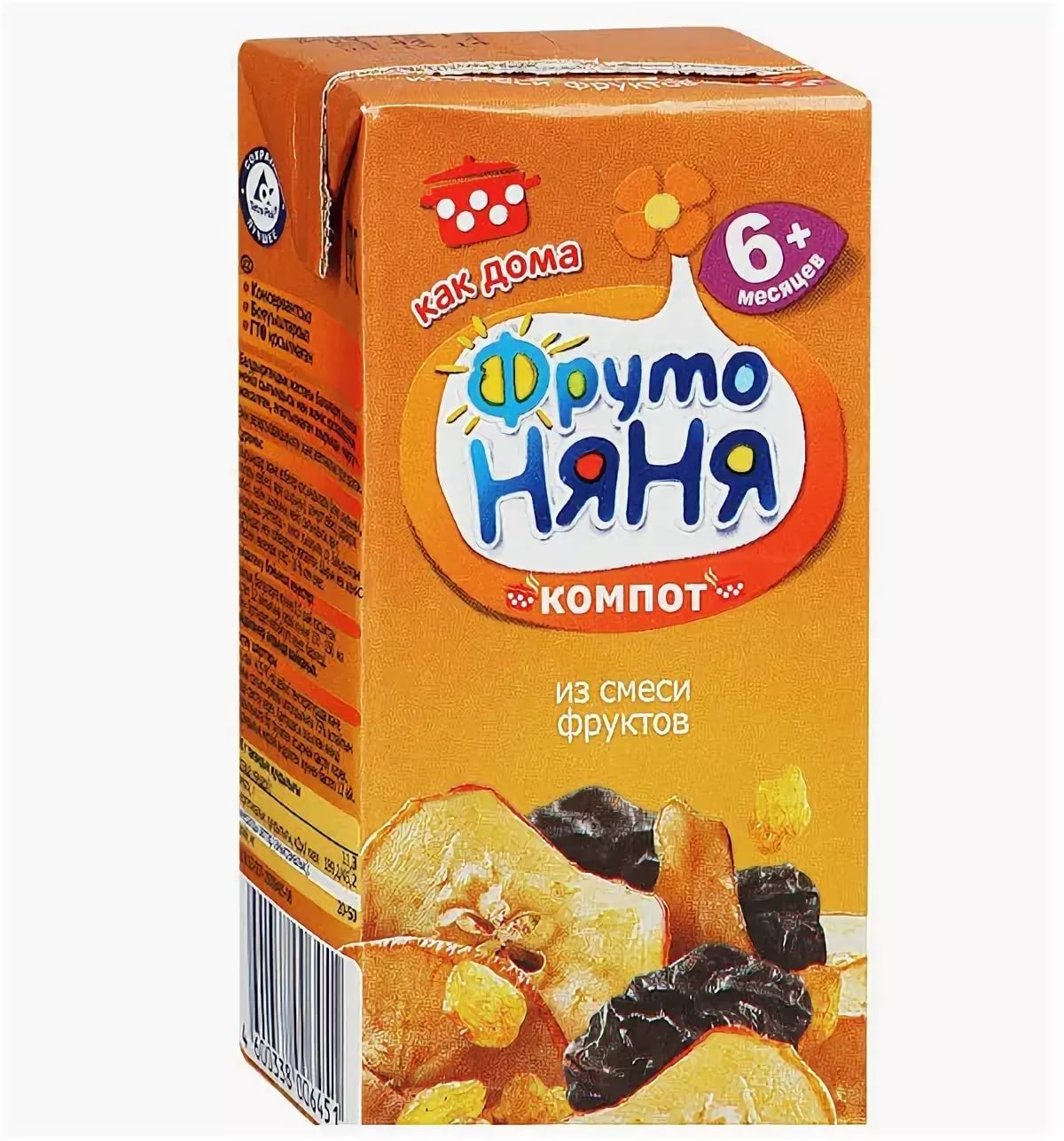 ФрутоНяня Компот из яблок с черносливом и изюмом 200мл 
