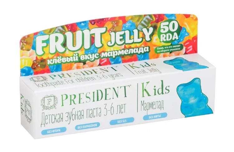 Зубная паста PRESIDENT Kids 3-6лет Мармелад 50мл