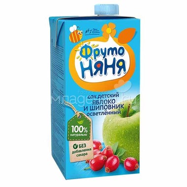 ФрутоНяня Сок Яблоко Шиповник осветленный 500мл
