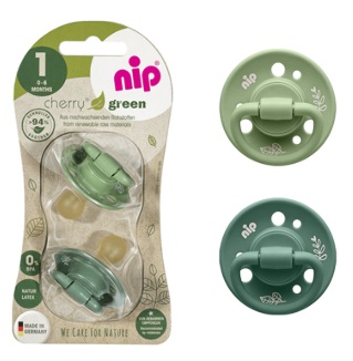 Соска-Пустышка Латекс NIP 0м+ Cherry Green арт.91032
