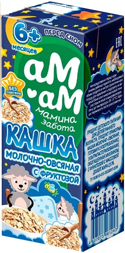 Ам-Ам Кашка готовая молочная Овсяная 200мл с фруктозой т/пак