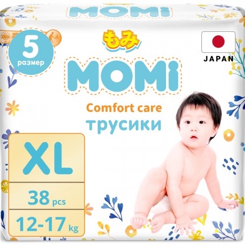 Трусики-подгузники для детей MOMI Comfort Care XL38 ( 12-17 кг ) 38 шт