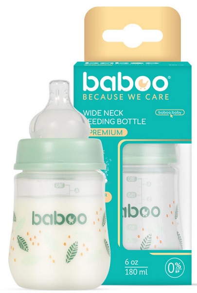 Бутылочка Пластиковая 0м+ BABOO Anti-Colic 180 мл Peachy Keen Соска Силиконовая