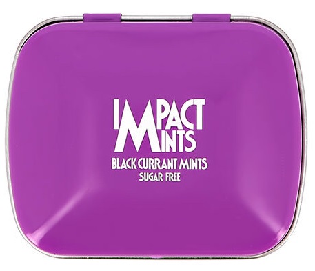 Освежающее драже Impact Mints со вкусом Черной смородины без сахара 14 г черный