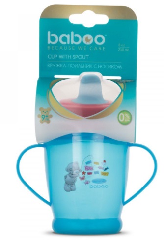 Поильник 9м+ BABOO Me to You с носиком розовый 250 мл