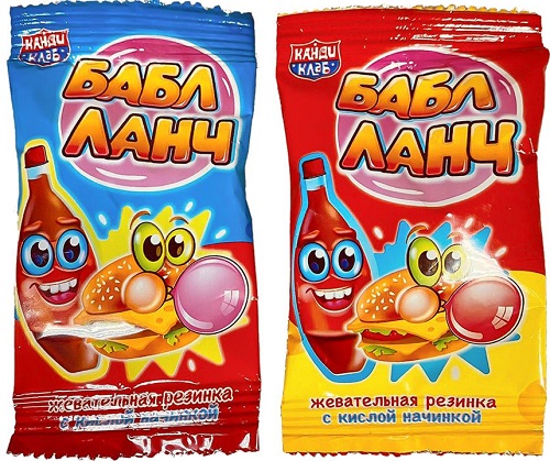 Жевательная резинка с кислой начинкой Бабл ланч 12г