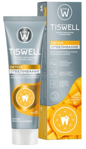 Зубная паста TISWELL Отбеливание энзимная с каолином Со вкусом манго 110 г