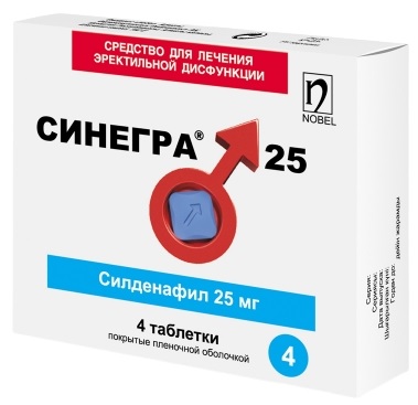 Синегра табл 25 мг №4 ( силденафил )