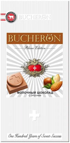 BUCHERON Blanc Edition Шоколад молочный Орехи 85г 
