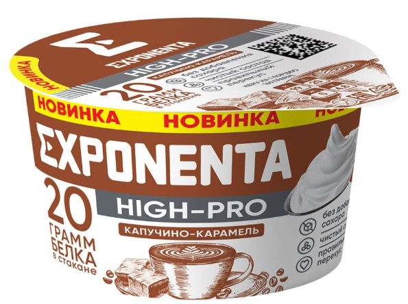 Продукт кисломолочный обезжиренный Exponenta High-Pro Капучино-карамель 160 г